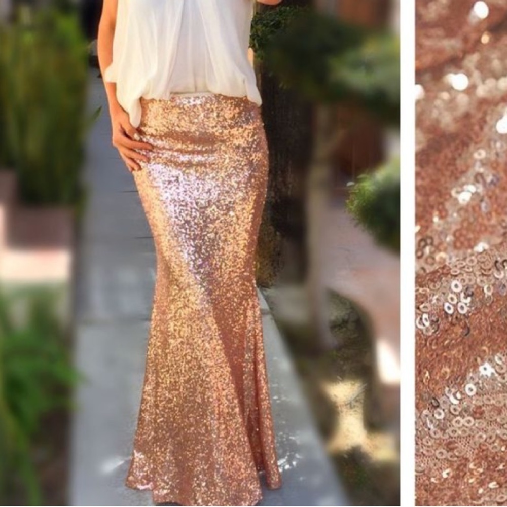 Gold sequin mermaid skirt size 0